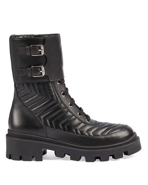 gucci gold biker boots